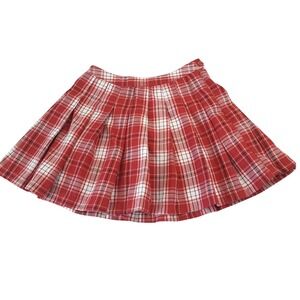 Forever 21 Plaid Mini Skirt Women's S‎ Red Academia Schoolgirl Pleated Preppy